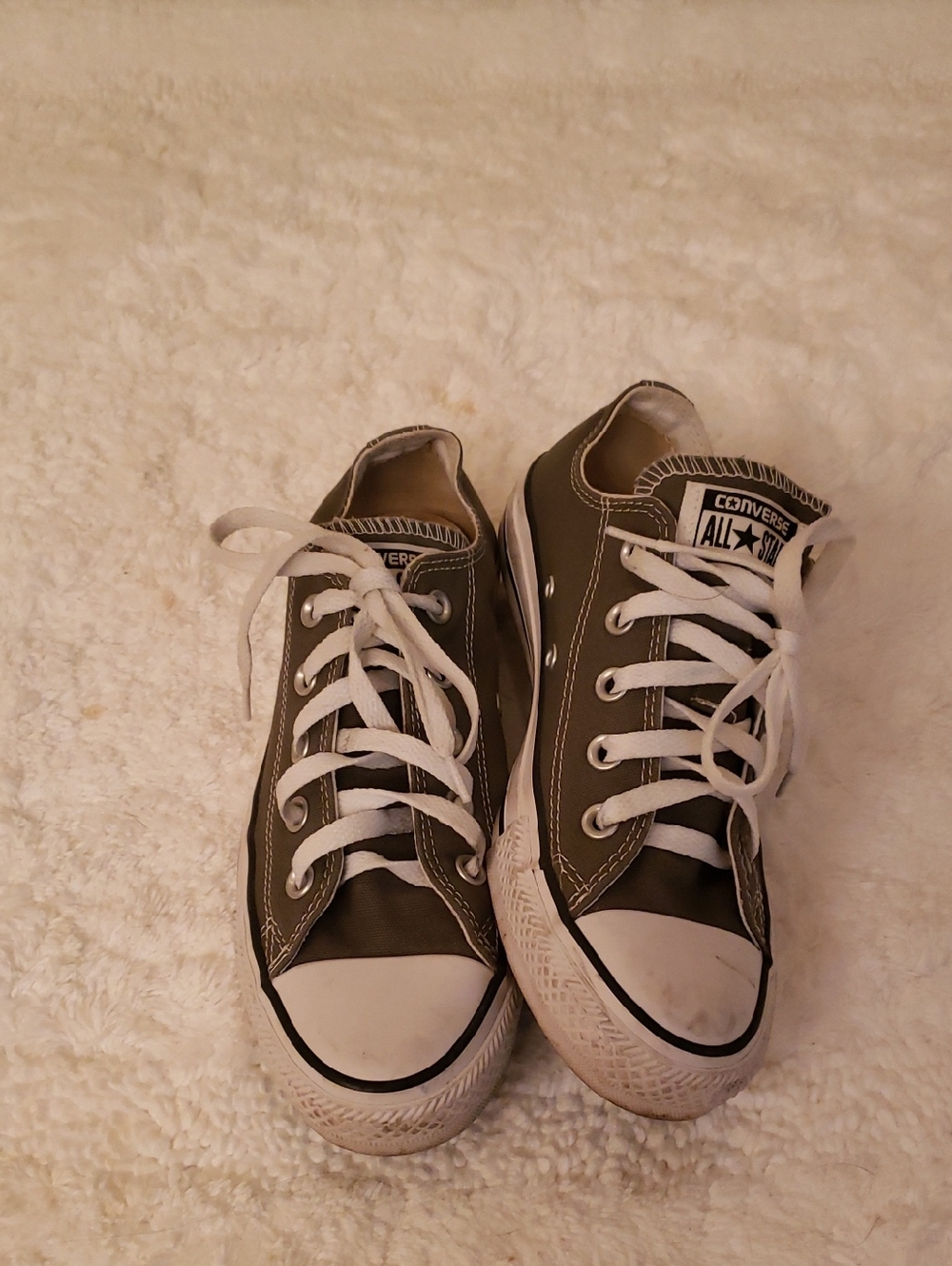 Converse Low Top Sneakers - Gray with White